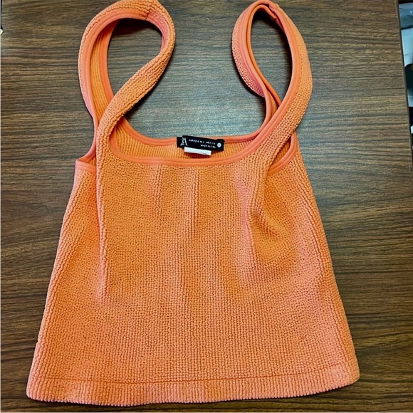 Like-New Zara Textured orange Tank Top, Sz Small - Picture 2 of 5